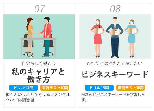 07.私のキャリアと働き方 08.ビジネスキーワード2016