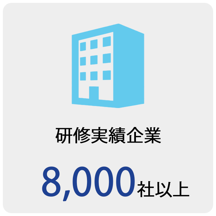 研修実施企業：8,000社以上