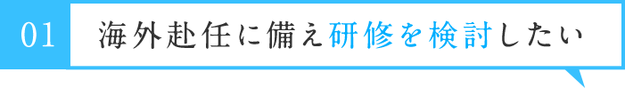 海外赴任に備え研修を検討したい
